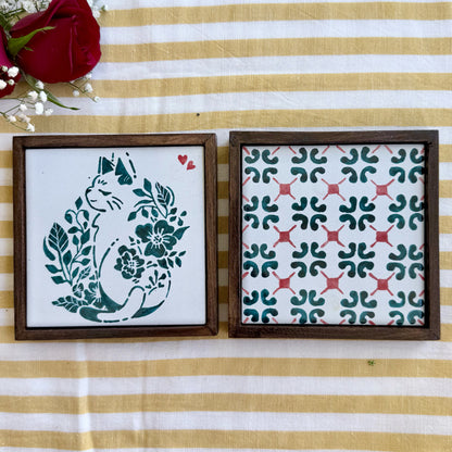 Cat and Blooms Coaster