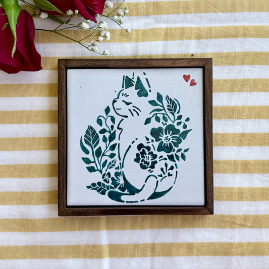 Cat and Blooms Coaster